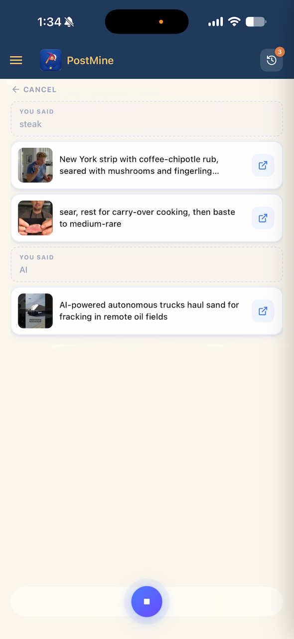 Voice search results